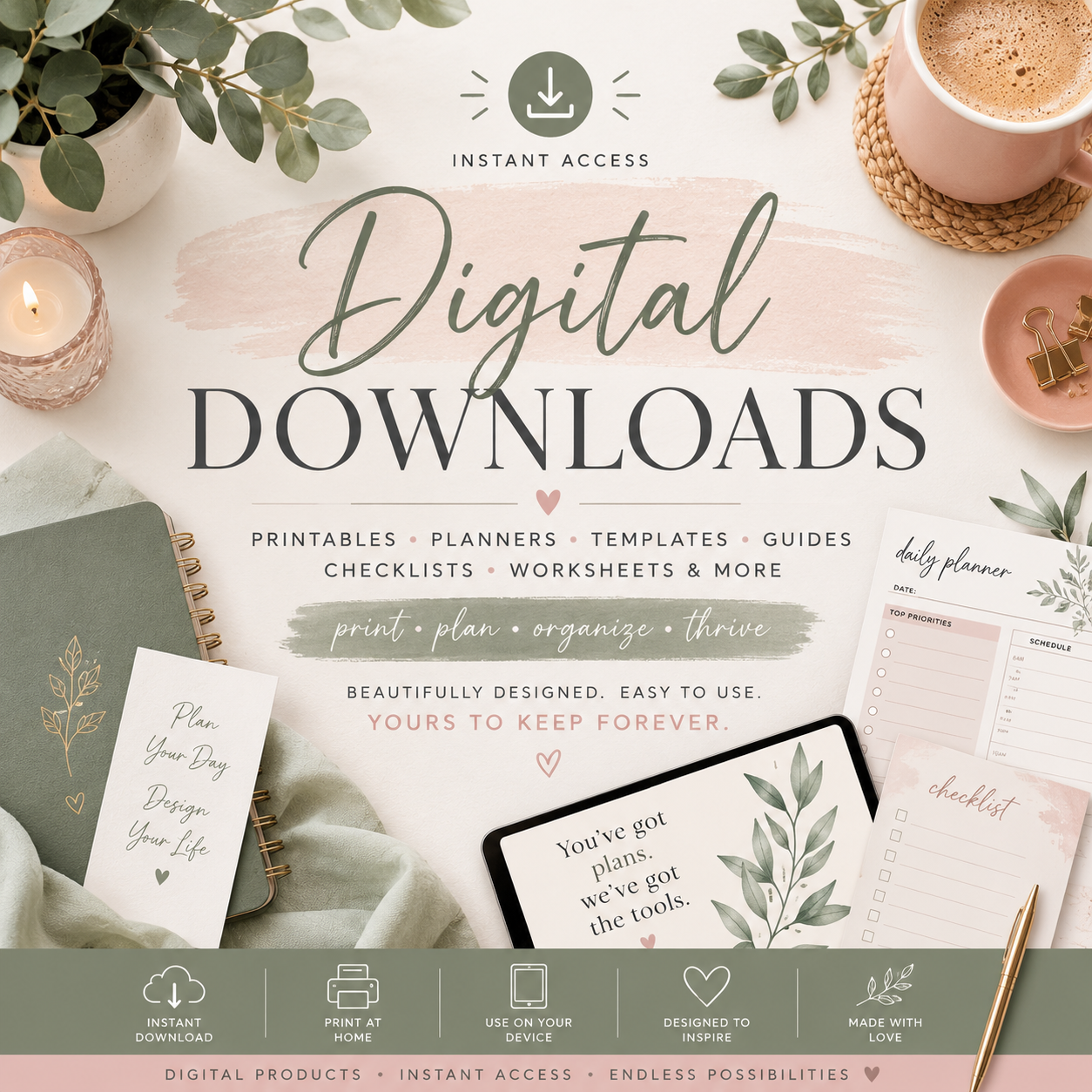 Digital Downloads, Printables & Planners