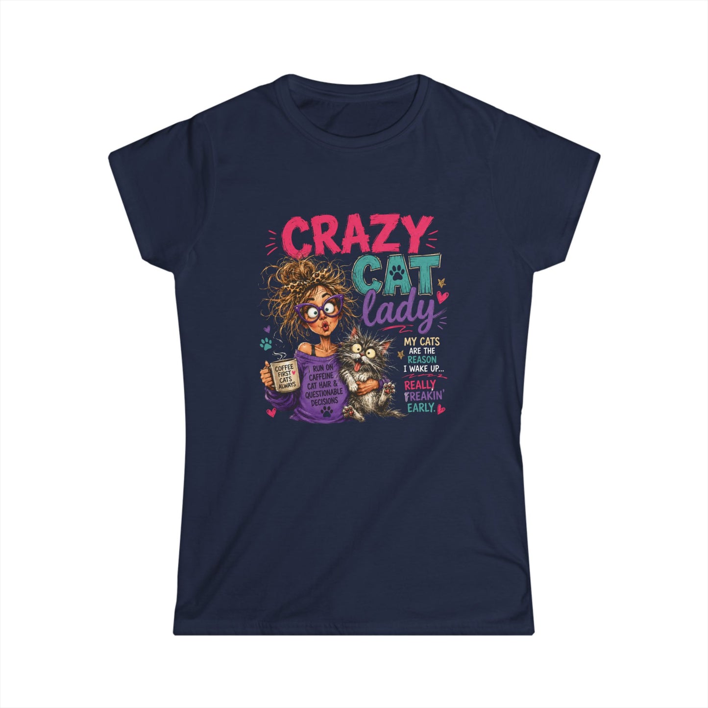 Crazy Cat Lady T‑Shirt – Funny Women's Cat Lover Tee ("Crazy Cat Lady")