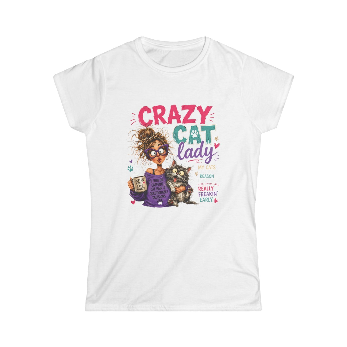 Crazy Cat Lady T‑Shirt – Funny Women's Cat Lover Tee ("Crazy Cat Lady")