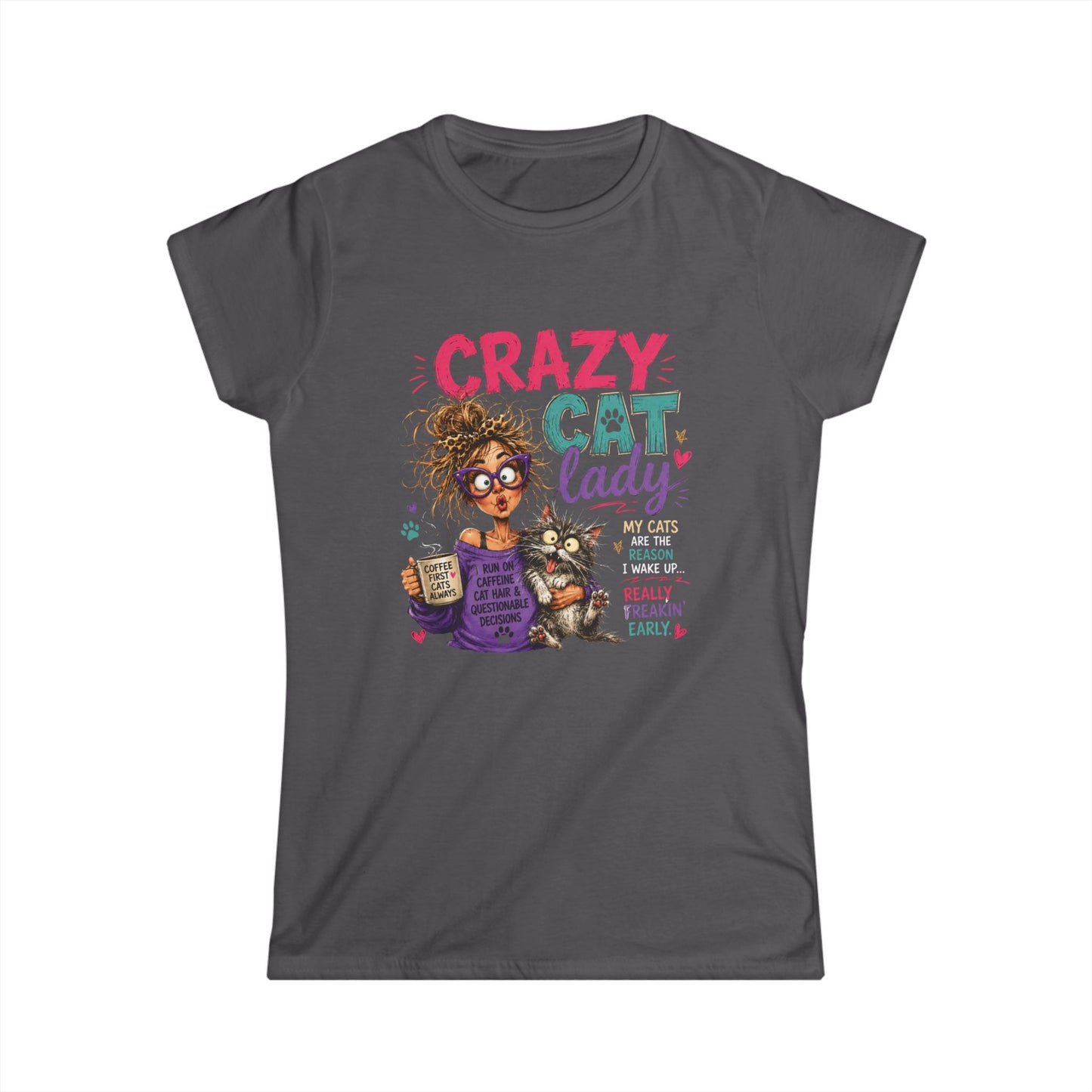 Crazy Cat Lady T‑Shirt – Funny Women's Cat Lover Tee ("Crazy Cat Lady")