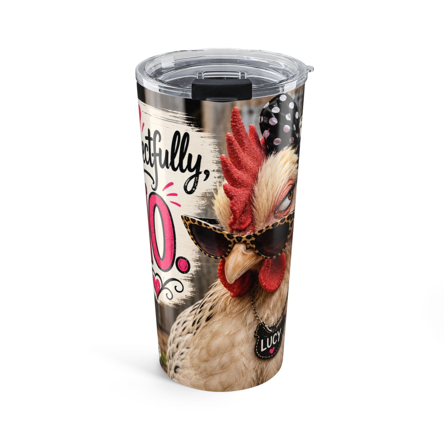 20oz Rooster Tumbler – 'Restfully Rooster' Insulated Travel Cup