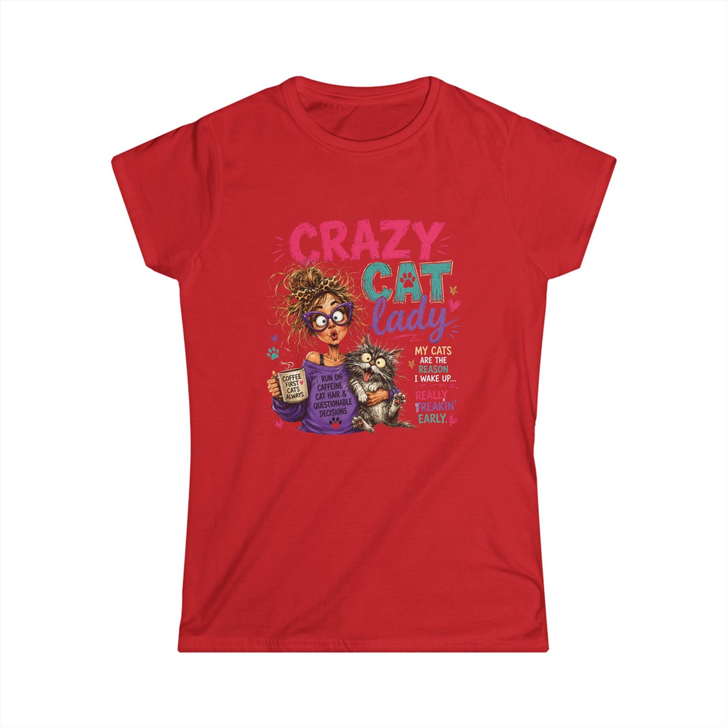 Crazy Cat Lady T‑Shirt – Funny Women's Cat Lover Tee ("Crazy Cat Lady")