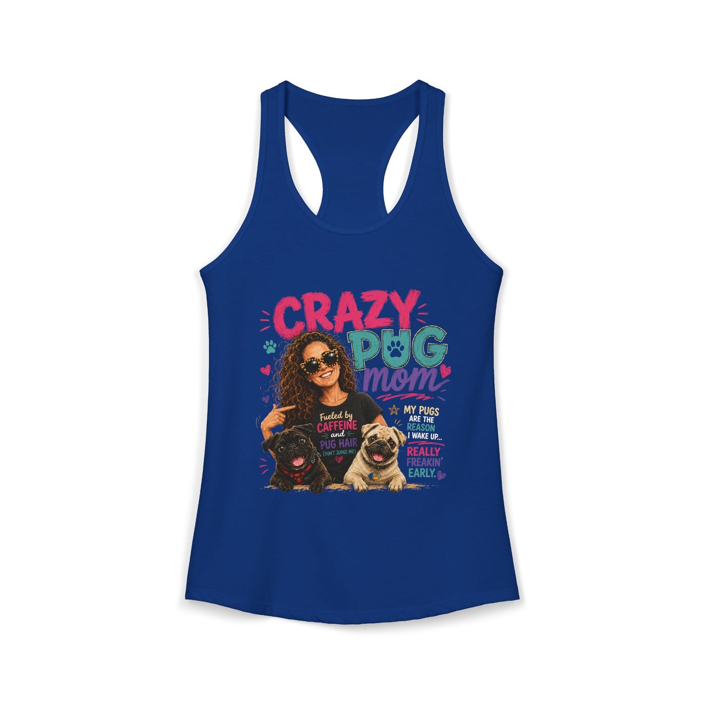 Crazy Pug Mom Women's Ideal Racerback Tank