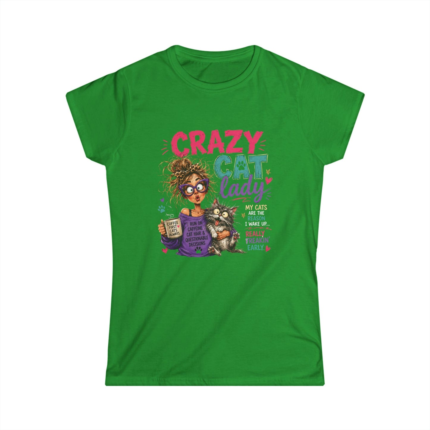 Crazy Cat Lady T‑Shirt – Funny Women's Cat Lover Tee ("Crazy Cat Lady")