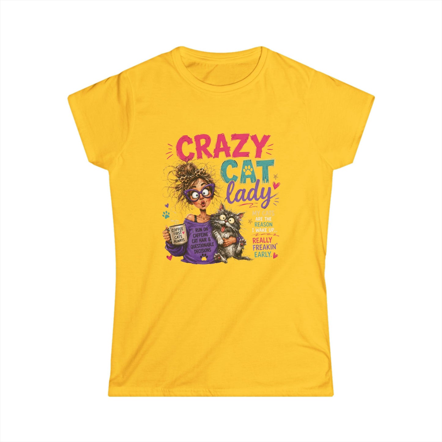 Crazy Cat Lady T‑Shirt – Funny Women's Cat Lover Tee ("Crazy Cat Lady")