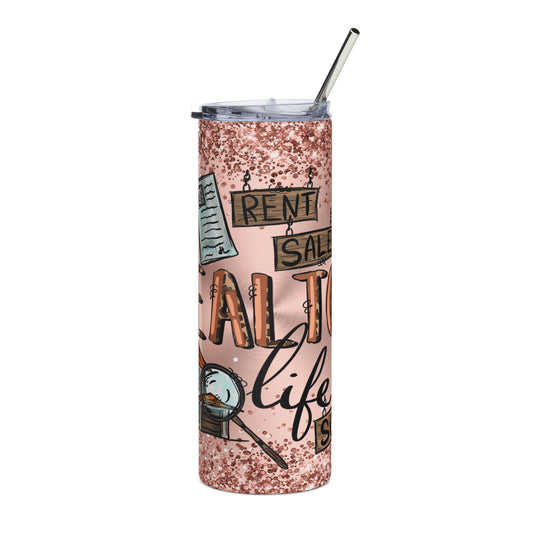 Real Estate Agent 20oz Stainless Tumbler — Realtor Life Glitter Design
