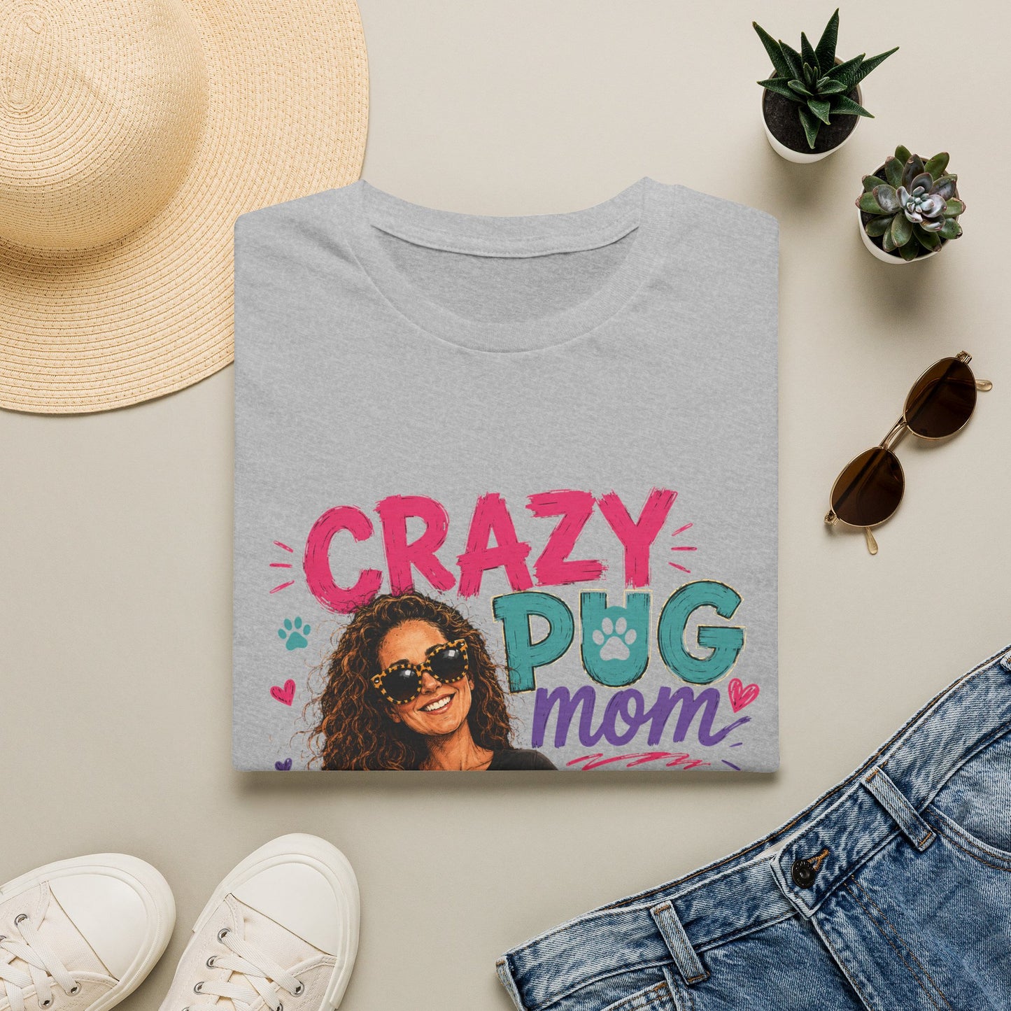 Crazy Pug Mom T-Shirt — Funny Pug Mom Gift for Dog Lovers
