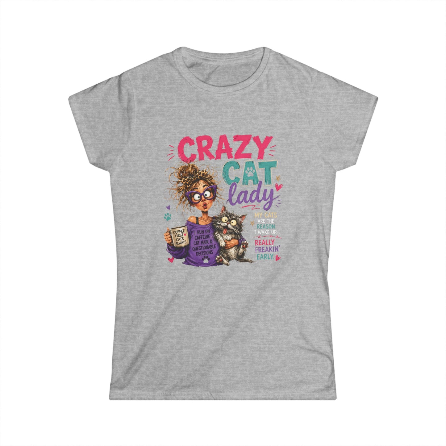 Crazy Cat Lady T‑Shirt – Funny Women's Cat Lover Tee ("Crazy Cat Lady")