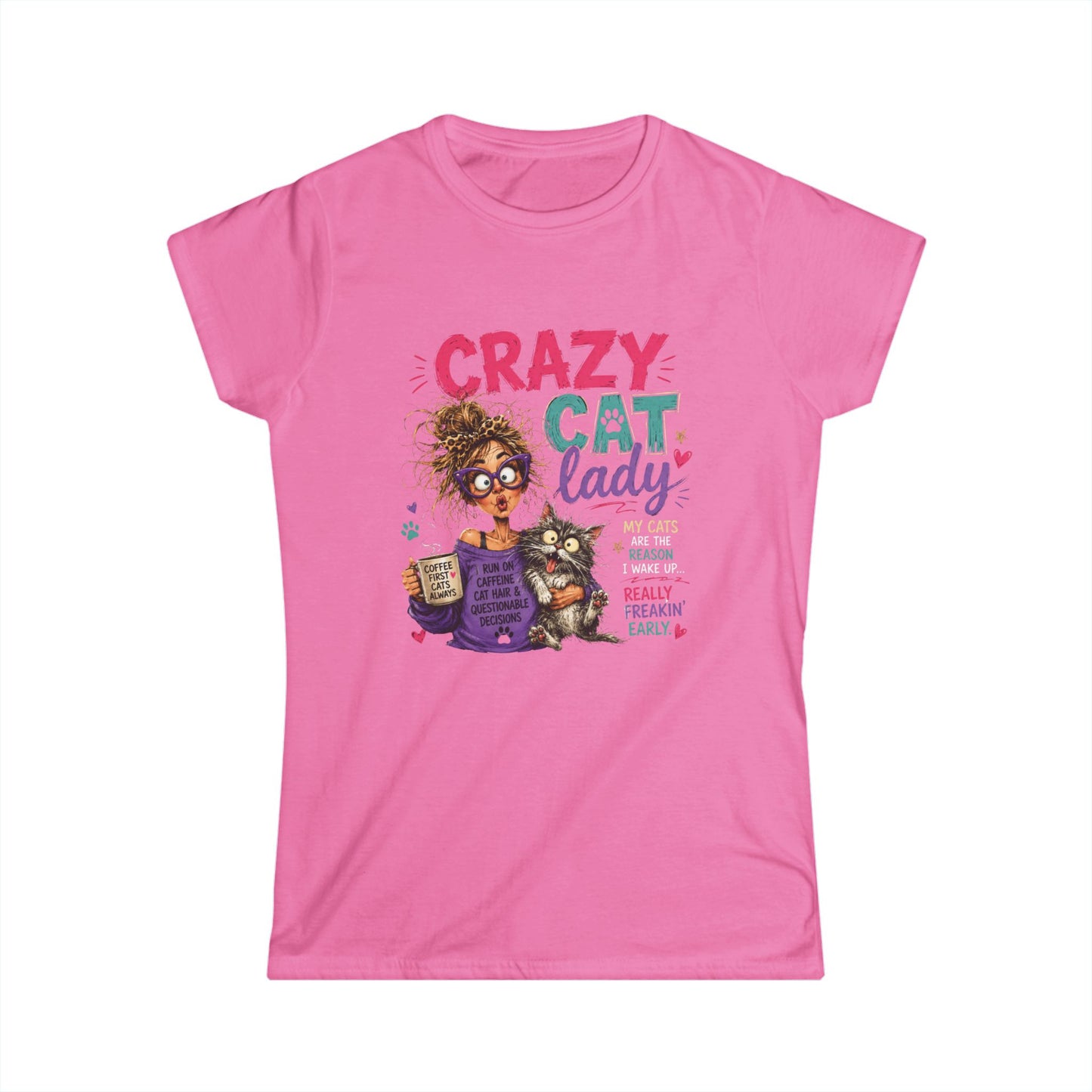 Crazy Cat Lady T‑Shirt – Funny Women's Cat Lover Tee ("Crazy Cat Lady")