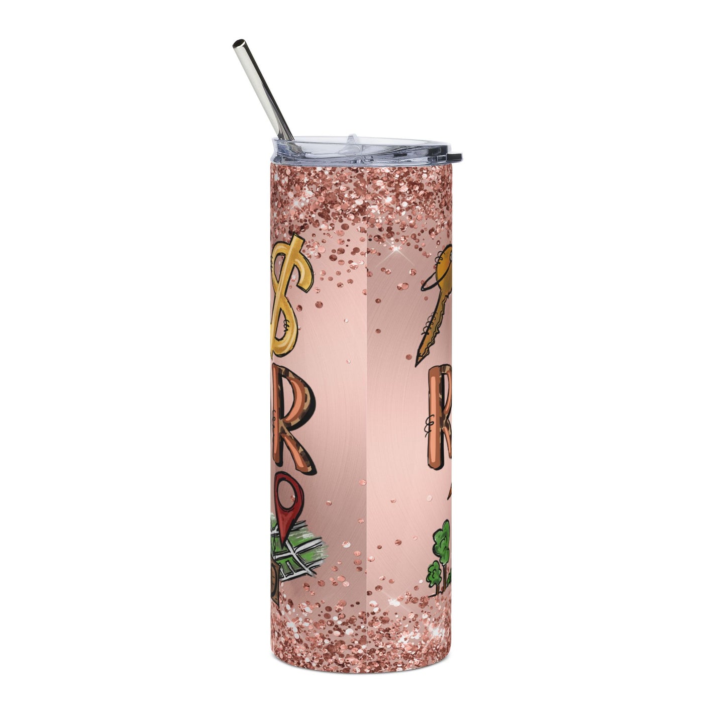 Real Estate Agent 20oz Stainless Tumbler — Realtor Life Glitter Design
