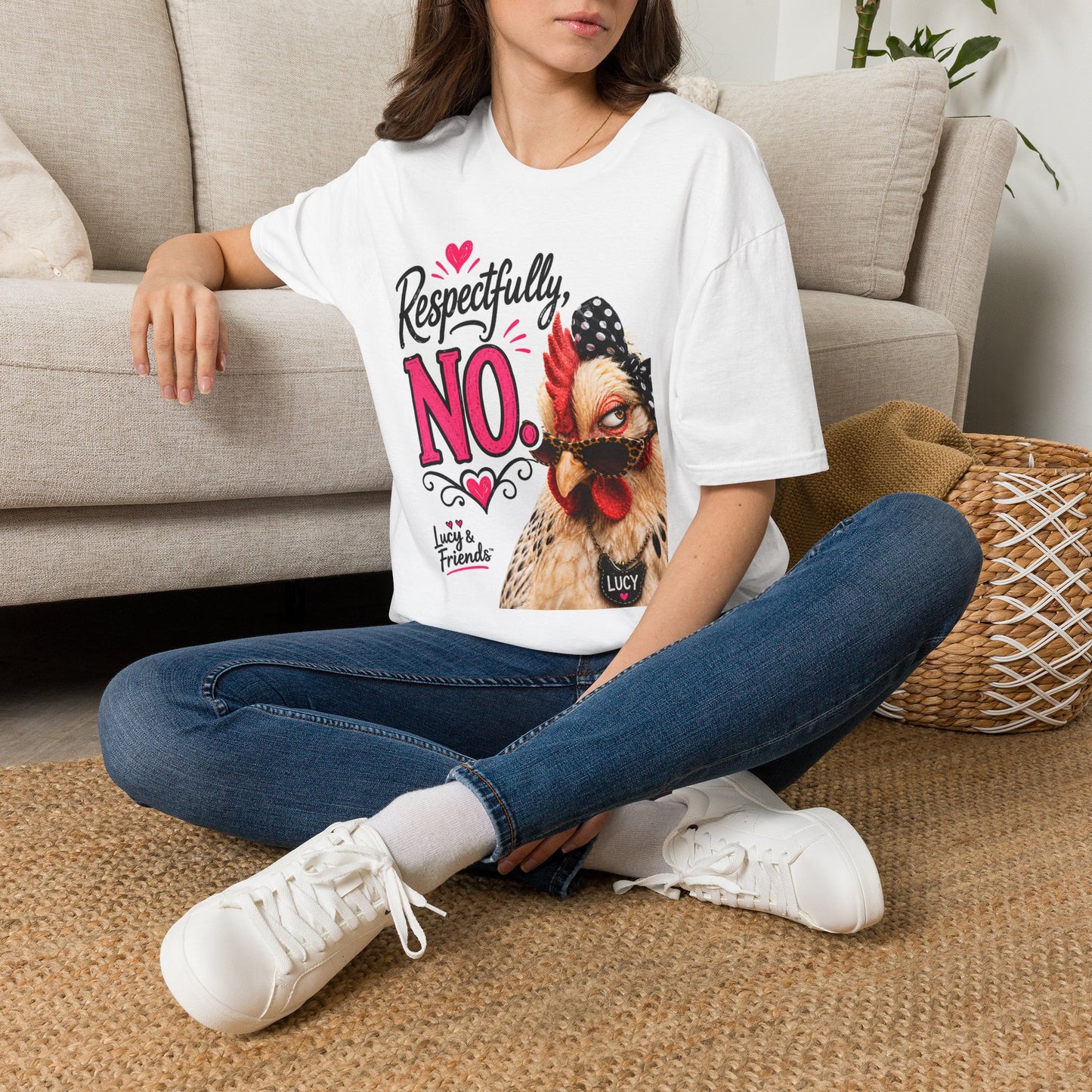 Respectfully, No. Chicken Graphic T-Shirt — Funny Sassy Hen Tee