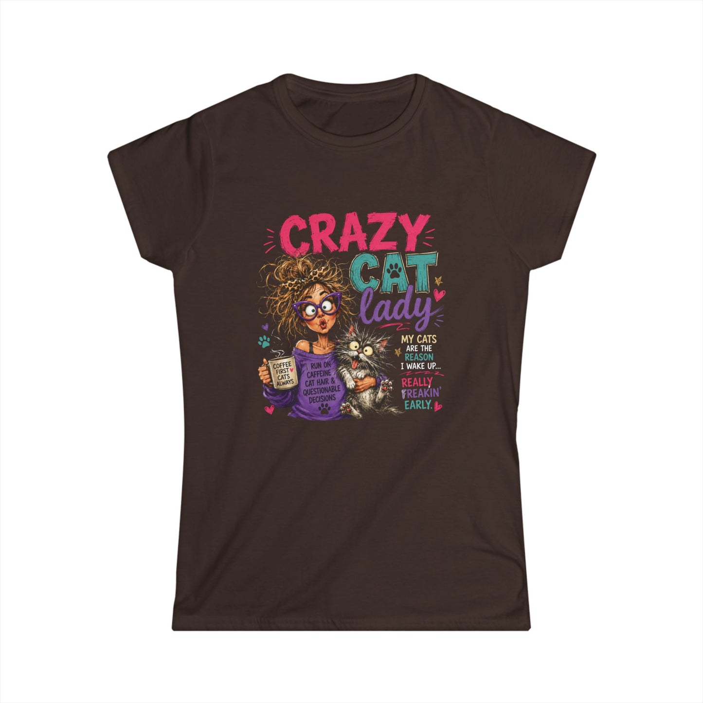 Crazy Cat Lady T‑Shirt – Funny Women's Cat Lover Tee ("Crazy Cat Lady")