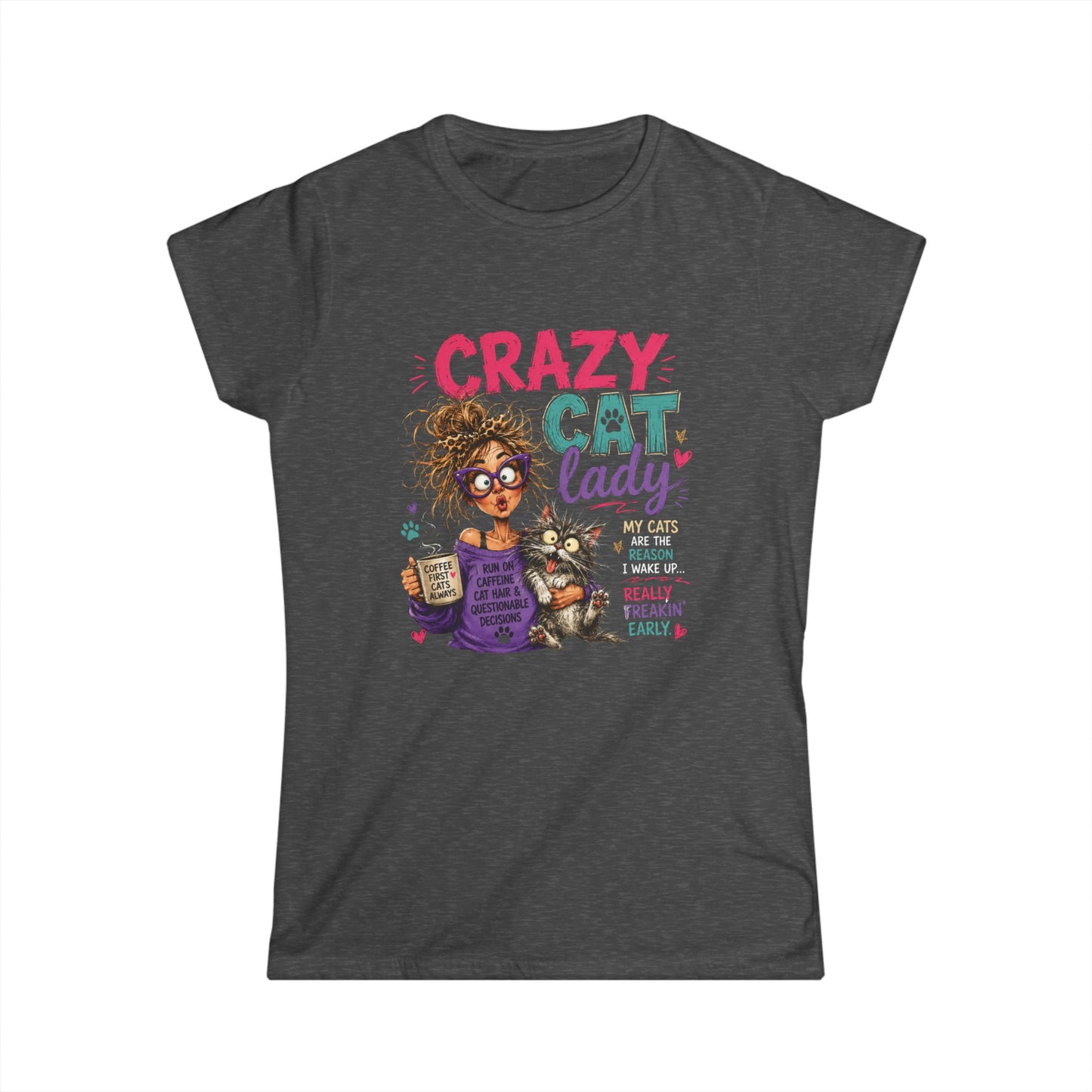 Crazy Cat Lady T‑Shirt – Funny Women's Cat Lover Tee ("Crazy Cat Lady")