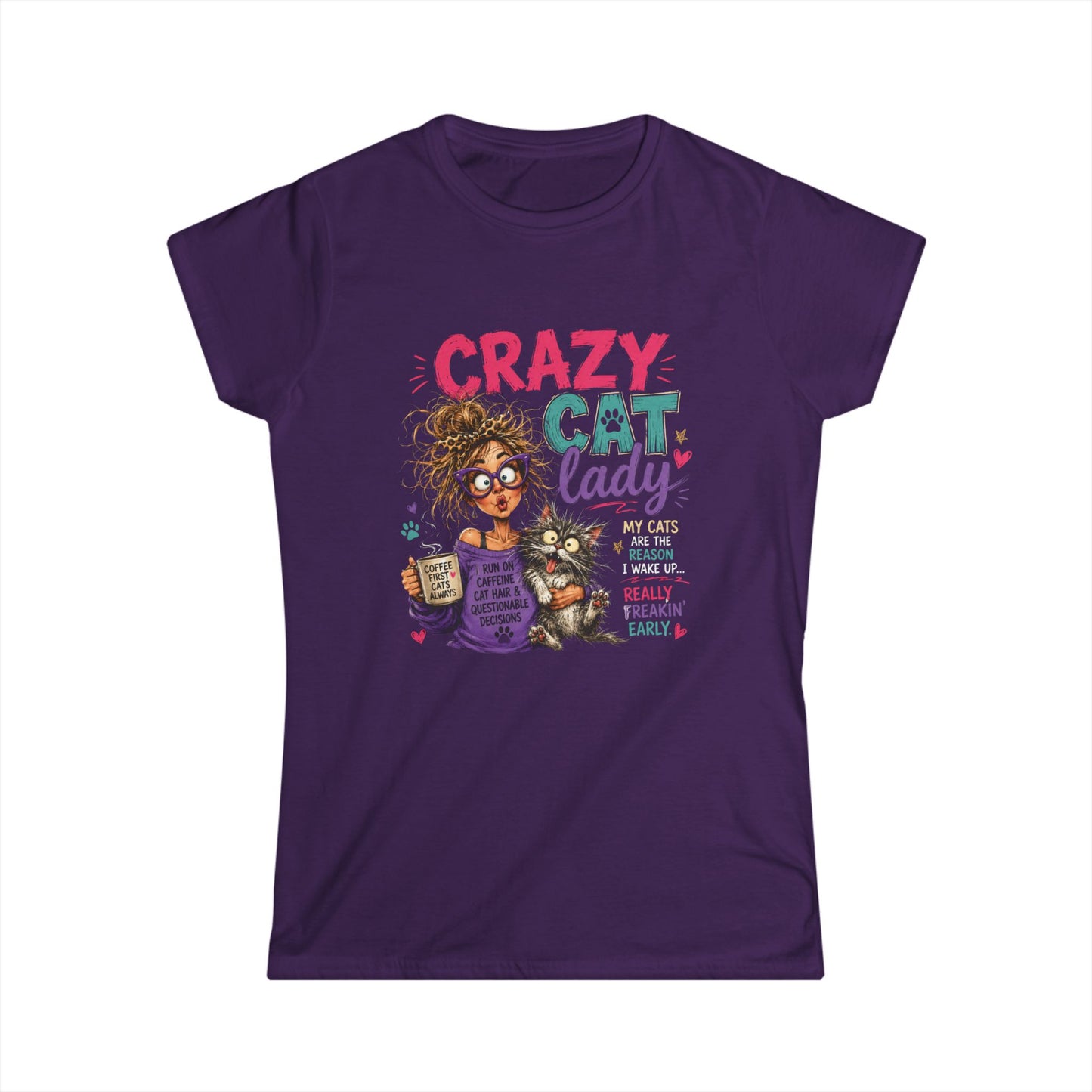 Crazy Cat Lady T‑Shirt – Funny Women's Cat Lover Tee ("Crazy Cat Lady")