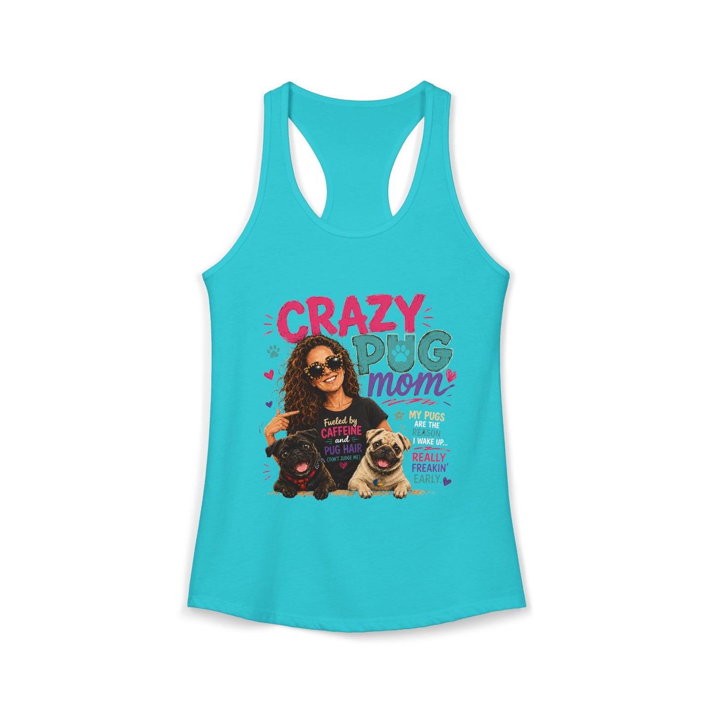 Crazy Pug Mom Women's Ideal Racerback Tank
