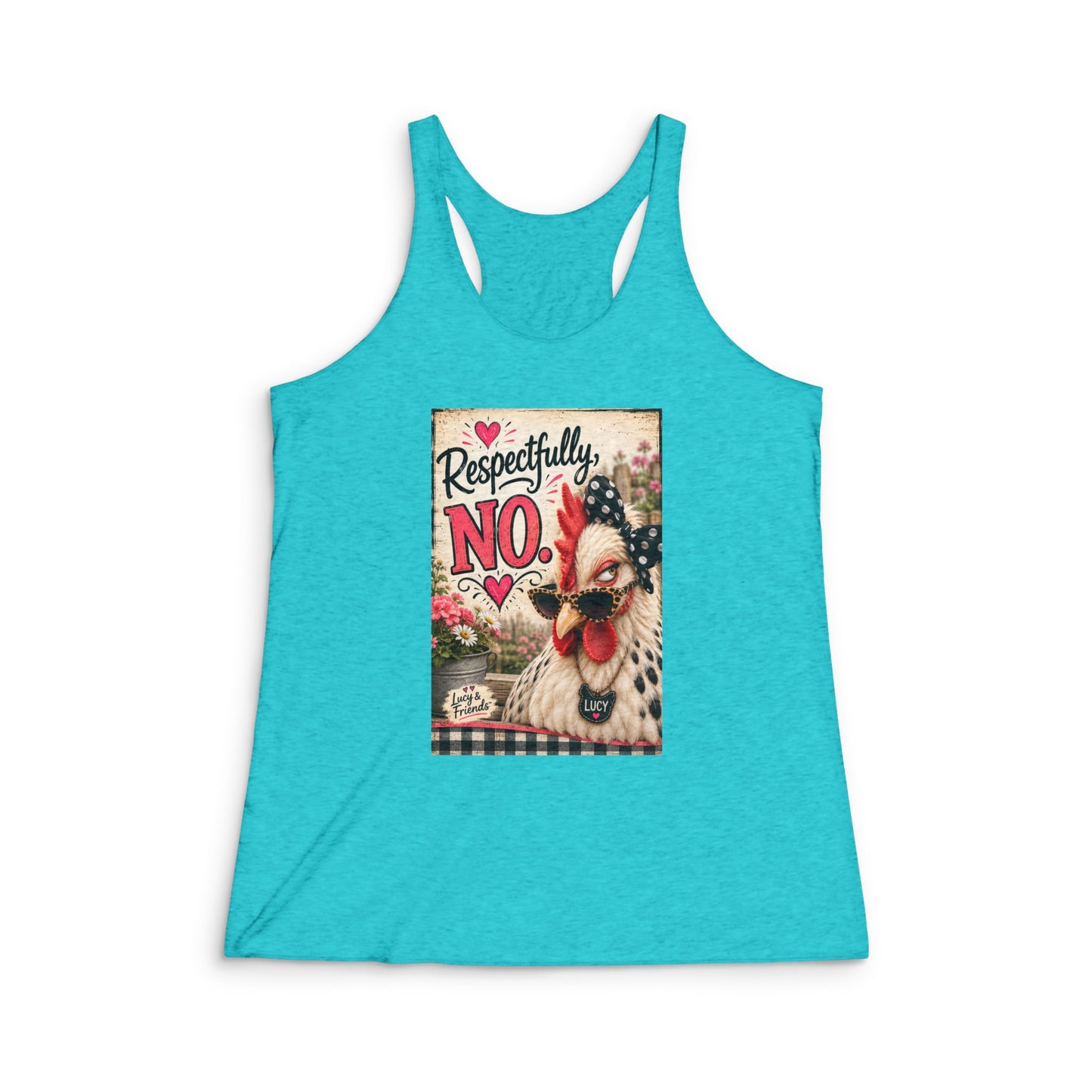 Racerback Tank - 'Respectfully, NO.' Funny Chicken Graphic Tank Top for Women