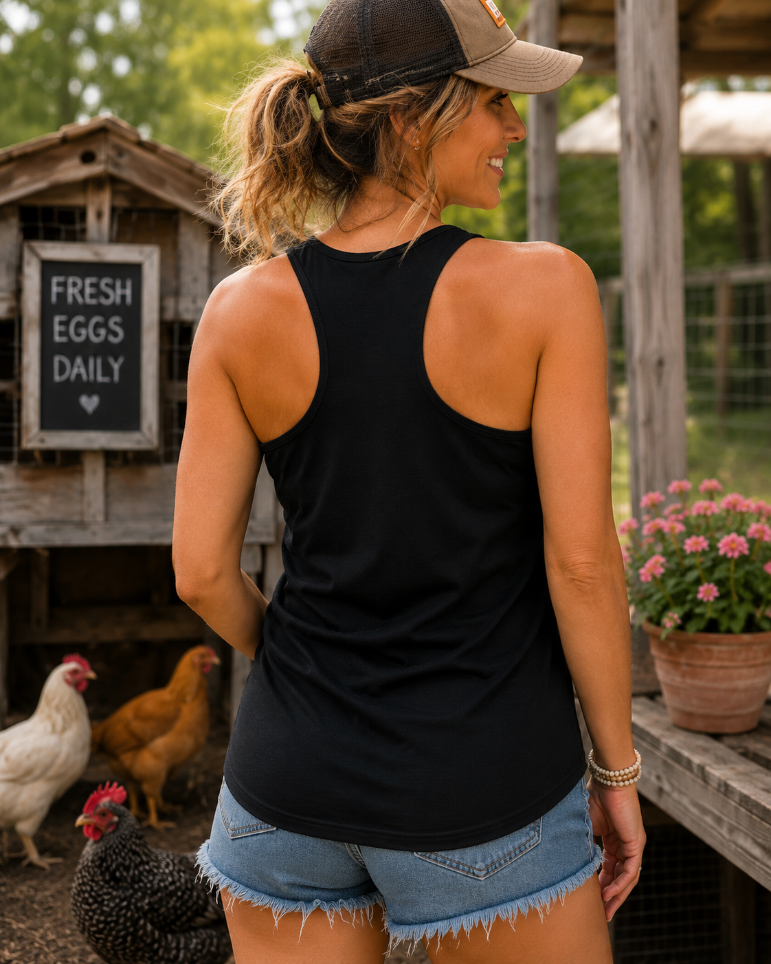 Don't Mess With the Crazy Chicken Lady Racerback Tank for Women