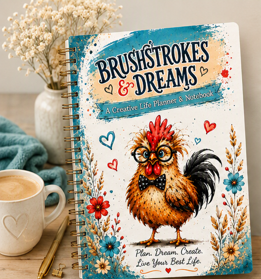 Brushstrokes & Dreams Planner Printable PDF | Undated Goal Planner, Daily Organizer, Productivity & Creative Planning Workbook