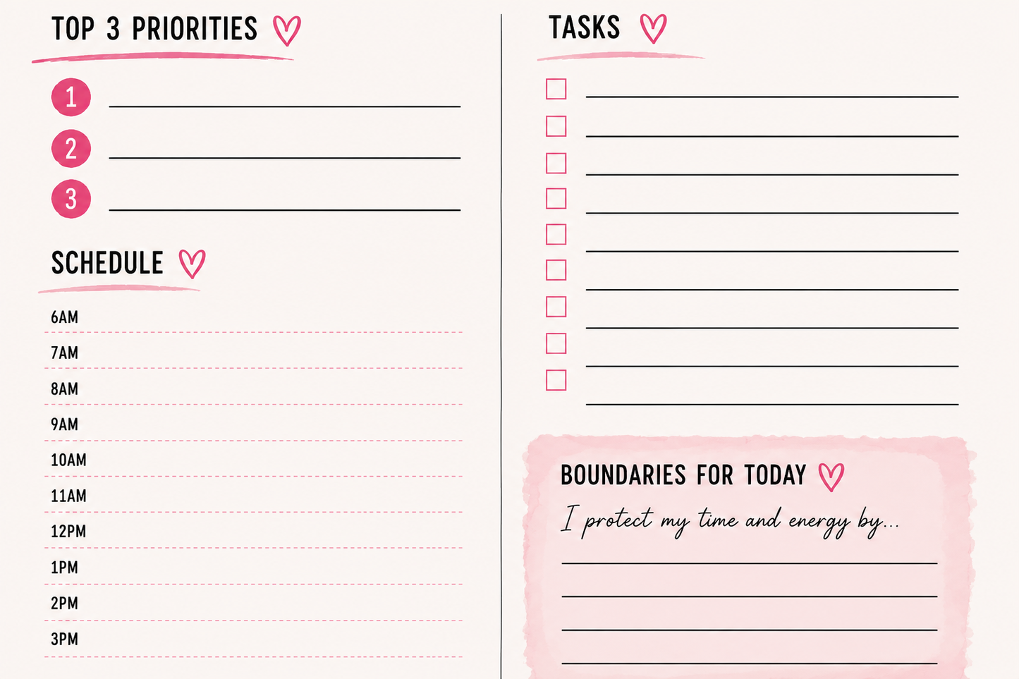 Respectfully, No.™ Daily Planner Printable | Instant PDF Download
